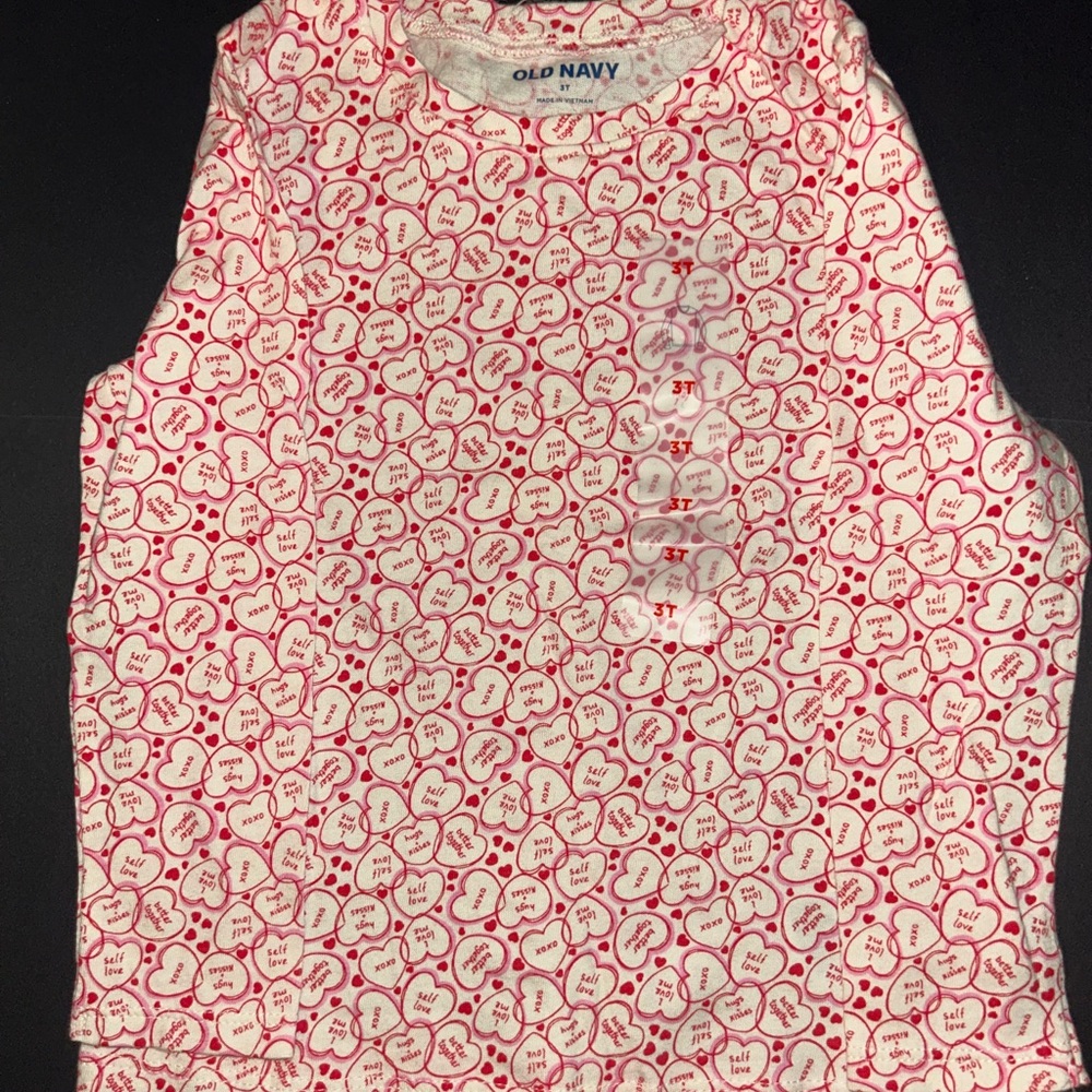 Old Navy Red Heart Pattern Tank Top 3T